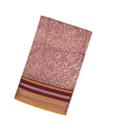 Dusty Pink Handloom Chanderi Cotton Saree With Printed Floral Motif