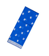 Blue Woven Dupion Silk Saree With Floral Buttas-DS0523
