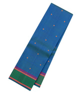 Blue Handloom Kanchipuram Silk Saree With Silk Thread Work Border-KA15678