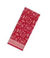 Red Printed Jaipur Cotton Saree With Tribal Motifs-JC1794