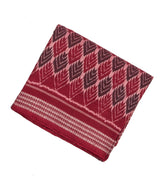 Maroon Handwoven Orissa Cotton Saree With Tie & Dye Flower Motifs