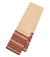 Cream Handloom Korvai Kanchipuram Silk Saree With Buttas-KA15470