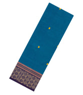 Blue Woven Chettinad Cotton Saree With Buttas-CN1899