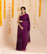 Magenta Handloom Soft Silk Saree With Diamond Buttas-KA13978