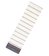 White Handloom Kanchi Cotton Saree With Beldari Stripes-KC1425