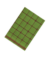 Green Woven Kadapa Cotton Saree With Checks-KN0715