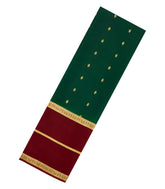 Dark Green Woven Mysore Silk Saree With Contrast Zari Border-MS3488