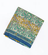 Aquamarine Handloom Tussar Silk Saree With Printed Floral Motifs