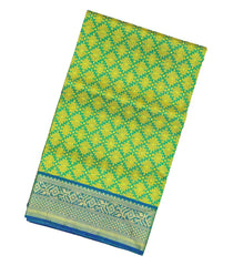 Green Handloom Lino Silk Saree With Jamdhani Dubla Jaal -KA12626