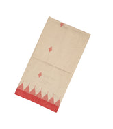 Taupe Handloom Bengal Cotton Saree With Contrast Border-BG1031