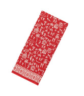 Red Printed Jaipur Cotton Saree With Tribal Motifs-JC1793