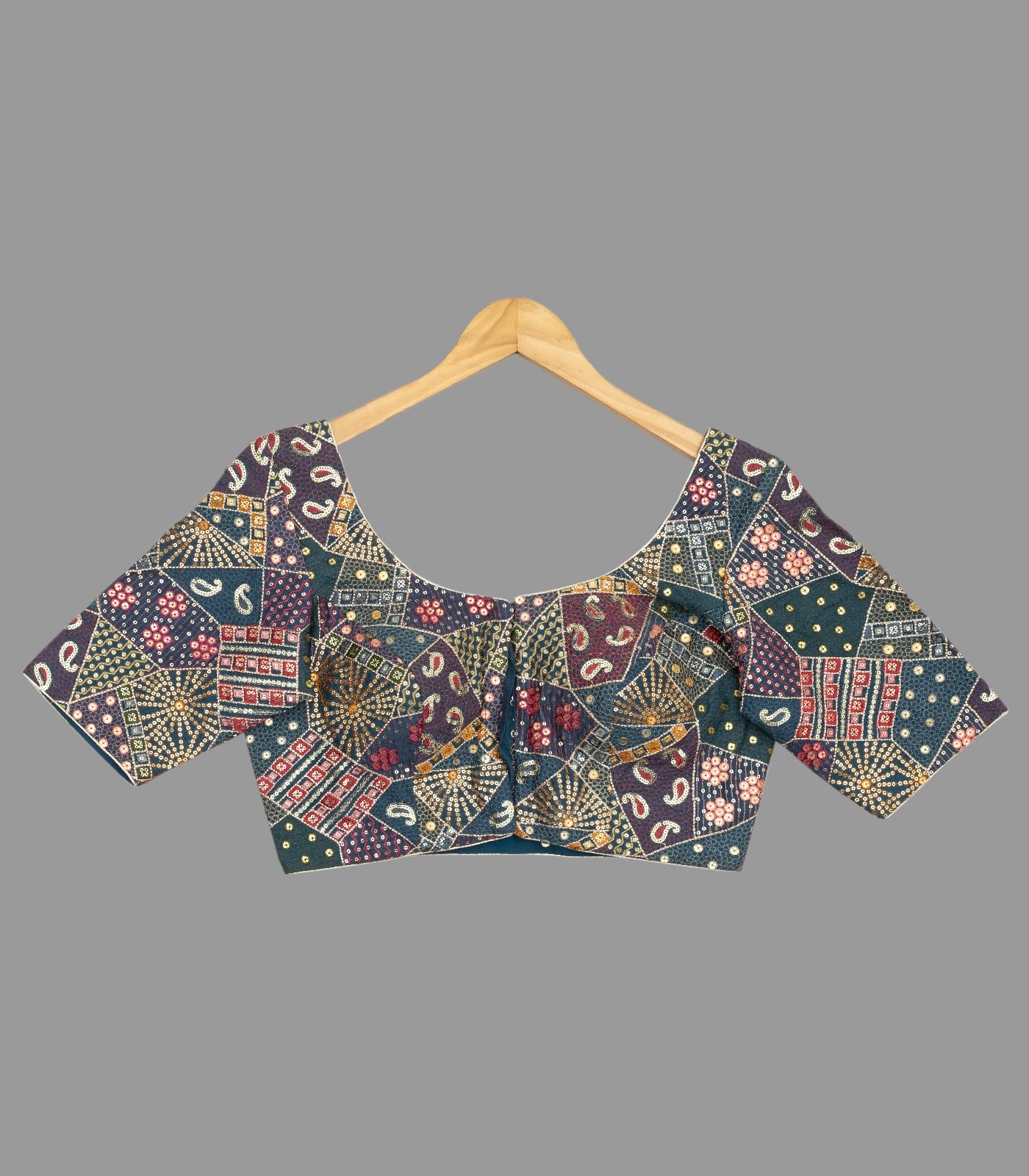 Geometric Ethnic Multi Color Printed Blouse -RB5116