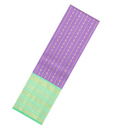 Lavender Handloom Korvai Silk Pavadai & Aquamarine Blouse-PM2088