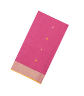Peach Handloom Maheswari Silk Cotton Saree With Floral Buttas-SC4910