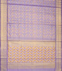 Lavender Handloom Lino Silk Saree With Floral Vine Motifs