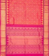 Pink Handloom Silk Saree With Annam Chakaram Motifs