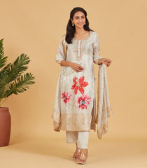 Ivory Grey Festive Kurta Set