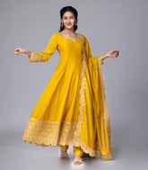 Bright Yellow Festive Anarkali Set-RC5585