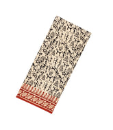 Cream Printed Jaipur Cotton Saree With Tribal Motifs-JC1746