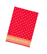 Red Woven Blended Crepe Saree With Floral Motifs & Sequin Work-EN1921