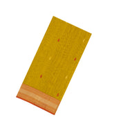 Mustard Handloom Maheswari Silk Cotton Saree With Buttas-SC4130