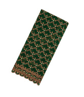 Dark Green Woven Blended Supernet Saree With Embroidered Floral Motifs-EN1928
