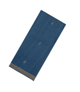 Steel Blue Woven Tussar Silk Saree With Floral Motifs-TU3258