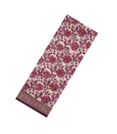 Magenta Printed Chanderi Cotton Saree With Zari Border-CC1581