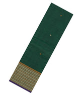 Green Handloom Kanchi Cotton Saree With Buttas-CN1904