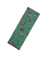Sea Green Printed Crepe Silk Saree With Floral Motifs-PS0917