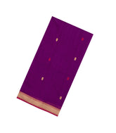 Magenta Handloom Maheswari Silk Cotton Saree With Floral Buttas-SC4926