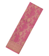 Dusty Pink Woven Tussar Silk Saree With Floral Motifs-TU3405