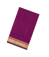 Magenta Handloom Silk Cotton Saree With Zari Border-SC4827