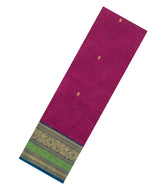 Magenta Woven Chettinad Cotton Saree With Buttas & Contrast Border-CN1927