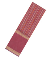 Dusty Peach Handloom Kanchi Cotton Saree With Checks-KC1847
