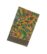 Brown Woven Tussar Silk Saree With Printed Kalamkari Motifs-TU2903