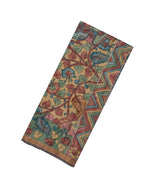 Beige Handloom Tussar Silk Saree With Hand Painted Kalamkari Motifs-TU2866