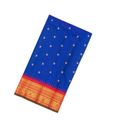 Blue Handloom Gadwal Silk Saree With Chakaram Buttas-GA0264