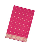 Pink Woven Crepe Brocade Saree With Embroidered Floral Motifs-EN1650