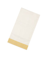 Off White Handloom Kerala Cotton Saree With Zari Border-KEC1050