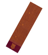 Rust Woven Rasipuram Cotton Sari With Buttas-RA2606