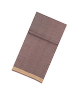 Brown Woven Tussar Saree With Zari Border-TU3349