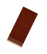 Rust Handloom Bengal Cotton Saree With Floral Buttas-BG1585