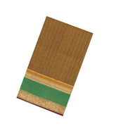 Olive Green Handloom Silk Cotton Saree With Checks-SC4211