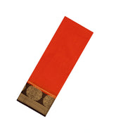 Red Woven Art Crepe Saree With Zari Checks & Contrast Border-BL5128