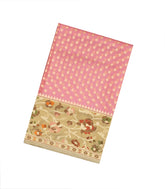 Dusty Pink Handloom Banarasi Silk Saree With Floral Motifs-BE1307