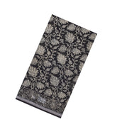 Black Printed Chanderi Cotton Saree With Floral Motifs & Sequin Work-CC1427