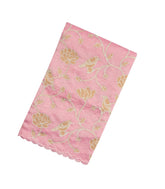 Bubblegum Pink Woven Blended Linen Saree With Embroidered Bird Motifs-BL3866