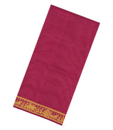 Crimson Handloom Kanchipuram 9 Yards Silk Saree With Zari Stripes-KA15390