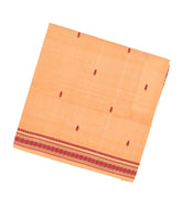 Peach Woven Kadapa Cotton Saree With Buttas & Contrast Border-KN0653
